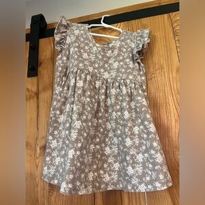 Jamie Kay Taupe Floral Flutter Sleeve Dress